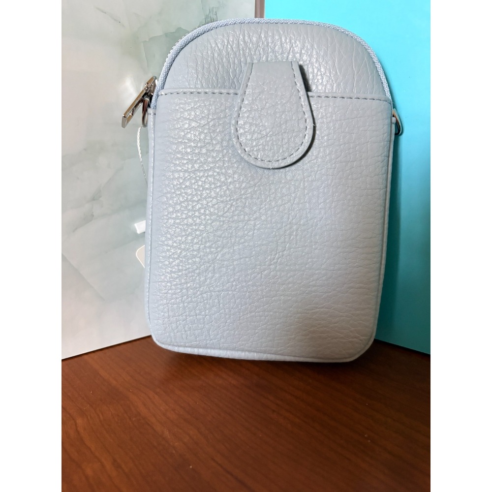 Compact Crossbody / Phone Bag made from faux leather (PU leather) - Lt Blue